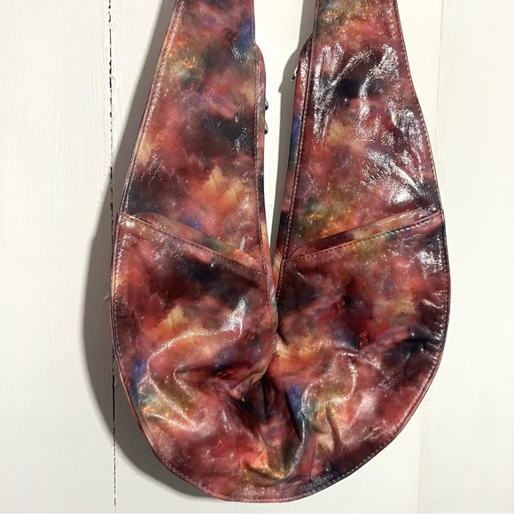 Sash Genuine Leather Galaxy Multicolor Travel Packable Sling Crossbody Bag Purse - Picture 3 of 7